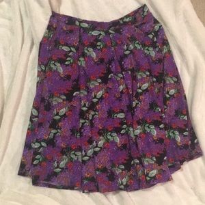 L Purple Floral Madison Skirt Lularoe EUC